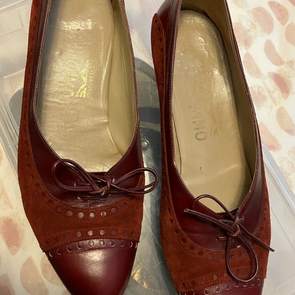 Ferragamo mixed-media flats